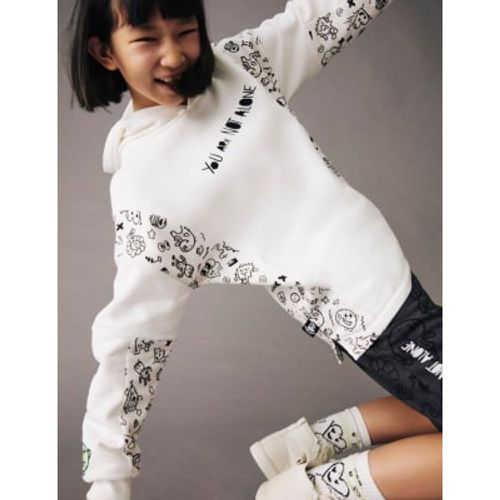 Boys,Unisex,Girls Cotton Rich Slogan Hoodie (6-16 Yrs) - - M&S X THE DOODLE BOY - Modalova