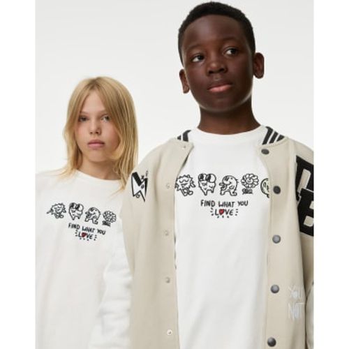 Boys,Unisex,Girls Pure Cotton Embroidered T-Shirt (6-16 Yrs) - - M&S X THE DOODLE BOY - Modalova