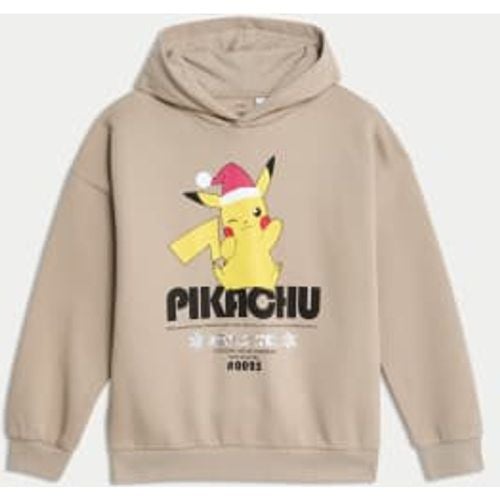 Boys Cotton Rich Pokémon™ Christmas Hoodies (6-16 Yrs) - - M&S Collection - Modalova