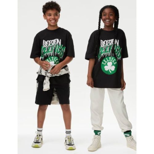 Boys,Unisex,Girls NBA Pure Cotton Boston Celtics T-Shirt (6-16 Yrs) - - M&S Collection - Modalova