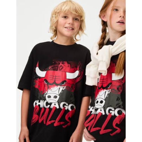 Boys,Unisex,Girls NBA Pure Cotton Chicago Bulls T-Shirt (6-16 Yrs) - - M&S Collection - Modalova