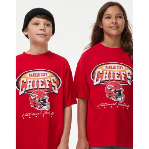 Boys,Unisex,Girls Pure Cotton NFL Chiefs T-Shirt (6-16 Yrs) - - M&S Collection - Modalova