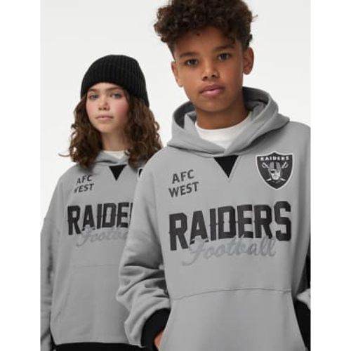 Boys,Unisex,Girls Cotton Rich NFL Raiders Hoodie (6-16 Yrs) - - M&S Collection - Modalova