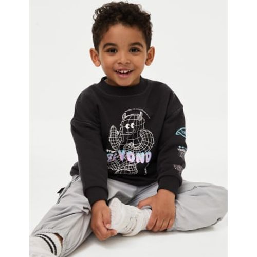 Boys Cotton Rich Monster Sweatshirt (2-8 Yrs) - - M&S Collection - Modalova