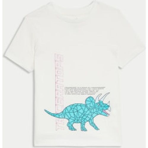 Boys,Unisex,Girls Pure Cotton Dinosaur T-Shirt (2-8 Yrs) - - M&S Collection - Modalova