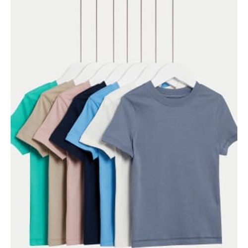 Boys,Unisex,Girls 7kp Pure Cotton T-Shirts (2-8 Yrs) - - M&S Collection - Modalova