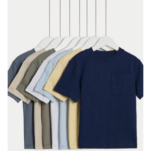 Boys 7pk Pure Cotton T-Shirts (2-8 Yrs) - - M&S Collection - Modalova