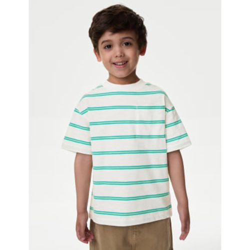 Boys Pure Cotton Striped T-Shirt (2-8 Yrs) - - M&S Collection - Modalova