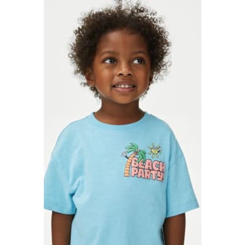 Boys Pure Cotton Slogan T-Shirt (2-8 Yrs) - - M&S Collection - Modalova