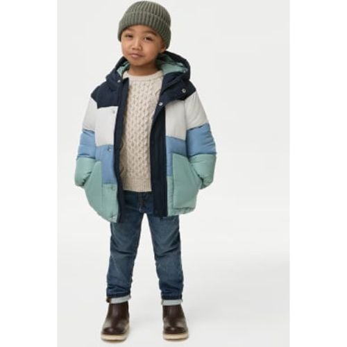 Boys Stormwear™ Padded Colour Block Coat (2-8 Yrs) - - M&S Collection - Modalova