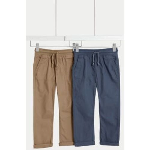 Boys 2pk Pure Cotton Ripstop Trousers (2-8 Yrs) - - M&S Collection - Modalova