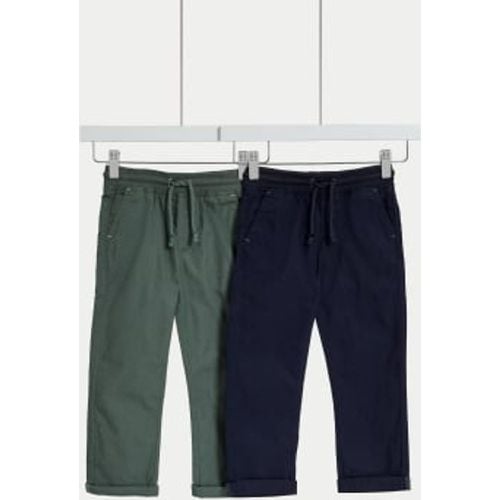 Boys 2pk Pure Cotton Ripstop Trousers (2-8 Yrs) - - M&S Collection - Modalova