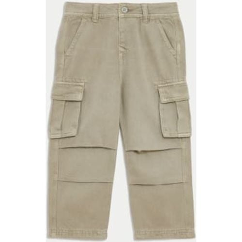 Boys Pure Cotton Wide Leg Cargo Trousers (2-16 Yrs) - - M&S Collection - Modalova