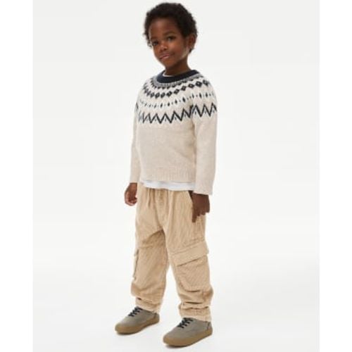 Boys Pure Cotton Chunky Cord Cargo Trousers (2-8 Yrs) - - M&S Collection - Modalova