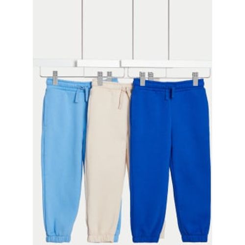 Boys 3pk Cotton Rich Joggers (2-8 Yrs) - - M&S Collection - Modalova