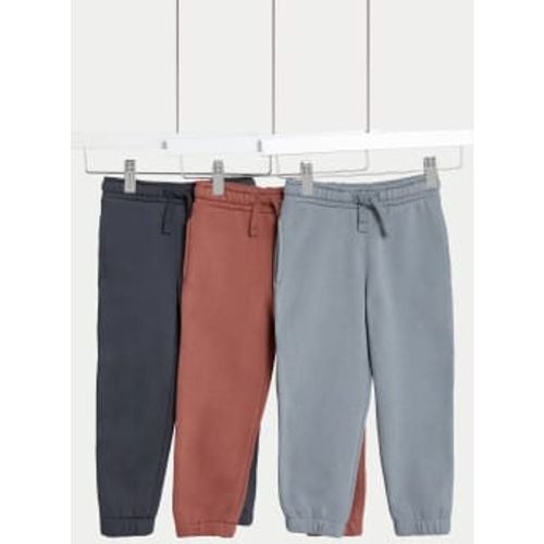 Boys 3pk Cotton Rich Joggers (2-8 Yrs) - - M&S Collection - Modalova