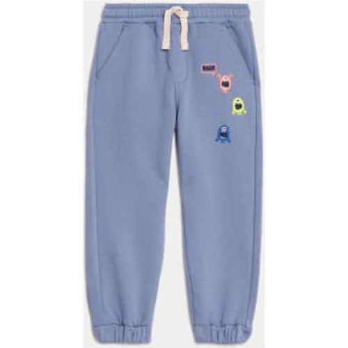 Boys Cotton Rich Embroidered Monster Joggers (2-8 Yrs) - - M&S Collection - Modalova