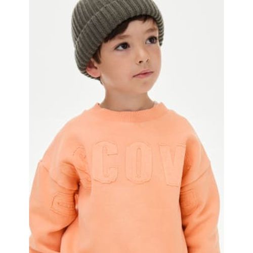 Boys Pure Cotton Discover Slogan Sweatshirt (2-8 Yrs) - - M&S Collection - Modalova