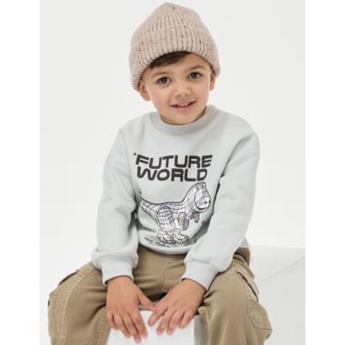 Boys Cotton Rich Future Dinosaur Sweatshirt (2-8 Yrs) - - M&S Collection - Modalova