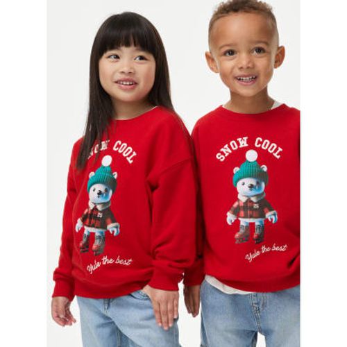 Boys Cotton Rich Snow Cool Festive Sweatshirt (2-8 Yrs) - - M&S Collection - Modalova