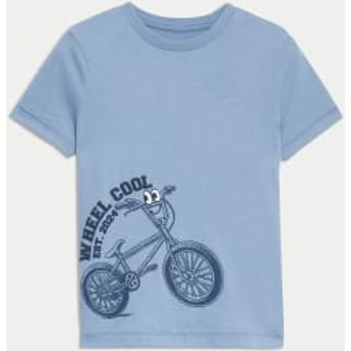 Boys Pure Cotton Bike Print T-Shirt (2-8 Yrs) - - M&S Collection - Modalova