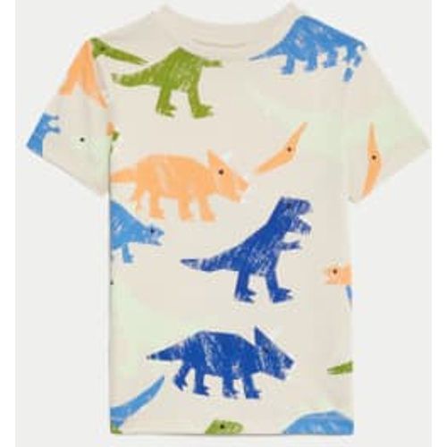 Boys Pure Cotton Dinosaur T-Shirt (2-8 Yrs) - - M&S Collection - Modalova