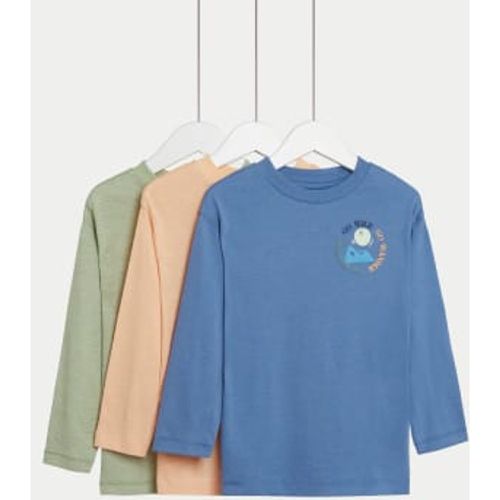 Boys 3pk Pure Cotton Tops (2-8 Yrs) - - M&S Collection - Modalova