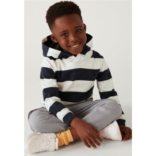 Boys Pure Cotton Striped Hoodie (2-8 Yrs) - - M&S Collection - Modalova