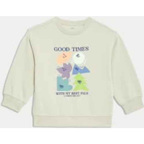 Boys Cotton Rich Good Times Slogan Sweatshirt (2-8 Yrs) - - M&S Collection - Modalova