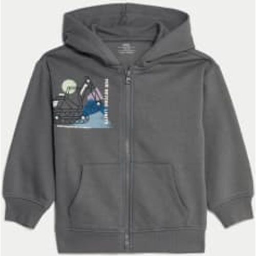 Boys Cotton Rich Digger Zip Hoodie (2-8 Yrs) - - M&S Collection - Modalova