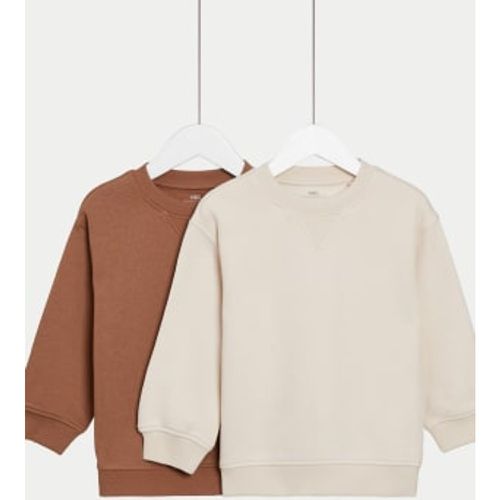 Boys 2pk Cotton Rich Plain Sweatshirts (2-8 Yrs) - - M&S Collection - Modalova