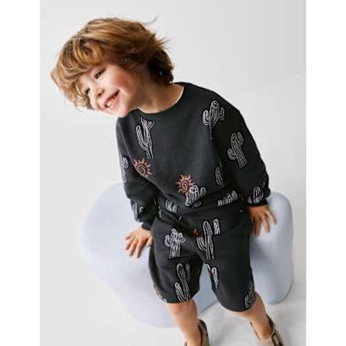 Boys Cotton Rich Cactus Sweatshirt (2-8 Yrs) - M&S Collection - Modalova