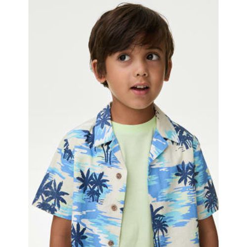 Boys Pure Cotton Palm Print Shirt & T-Shirt Set (2-8 Yr) - - M&S Collection - Modalova