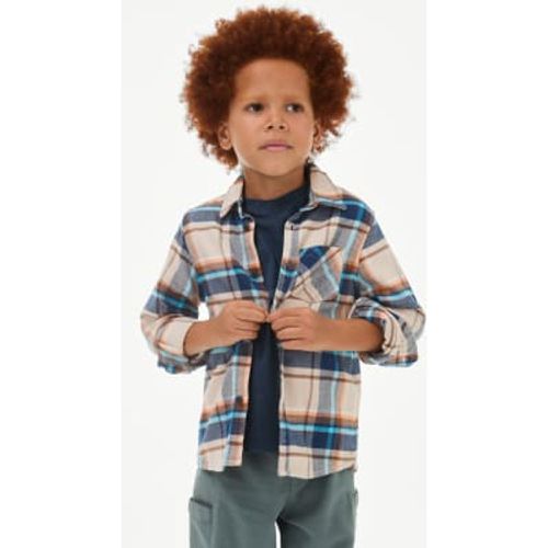 Boys 2pc Pure Cotton Checked Shirt & T-Shirt Set (2-8 Yrs) - - M&S Collection - Modalova