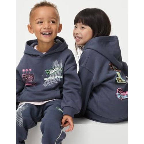 Boys Cotton Rich Hot Wheels™ Hoodie (2-8 Yrs) - - M&S Collection - Modalova