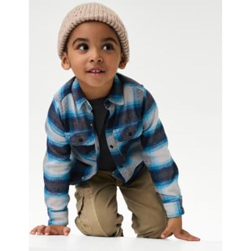 Boys 2pc Cotton Rich Checked Shirt & T-Shirt Set (2-8 Yrs) - - M&S Collection - Modalova