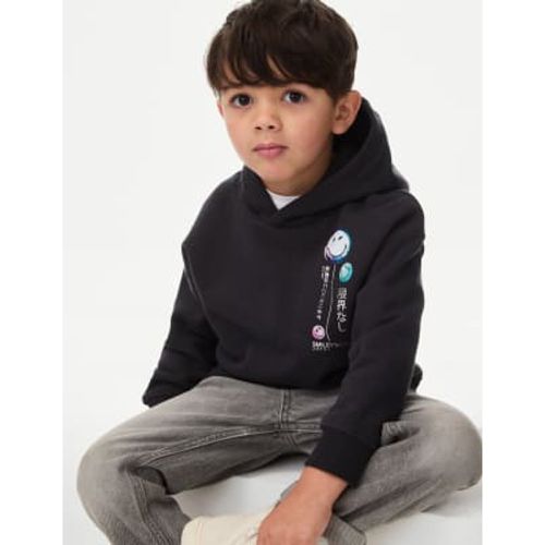 Boys Cotton Rich Smiley World™ Hoodie (2-8 Yrs) - - M&S Collection - Modalova