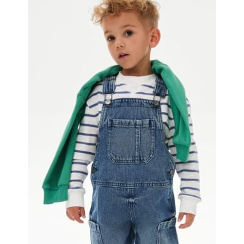 Boys 2pc Cotton Rich Striped Dungaree Outfit (2-8 Yrs) - - M&S Collection - Modalova