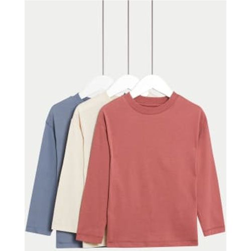 Boys 3pk Pure Cotton Plain Tops (2-8 Yrs) - - M&S Collection - Modalova