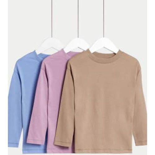 Boys 3pk Pure Cotton Plain Tops (2-8 Yrs) - - M&S Collection - Modalova