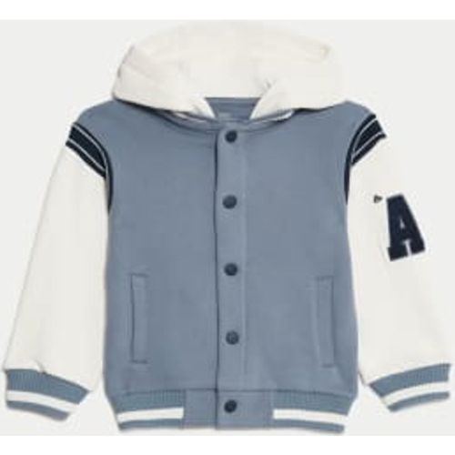 Boys Cotton Rich Hooded Bomber (2-8 Yrs) - - M&S Collection - Modalova