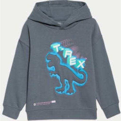 Boys Cotton Rich Dinosaur Hoodie (2-8 Yrs) - - M&S Collection - Modalova