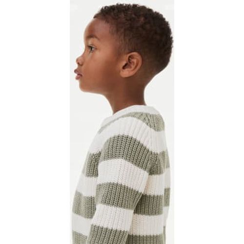 Boys Pure Cotton Knitted Striped Jumper (3-8 Yrs) - - M&S Collection - Modalova