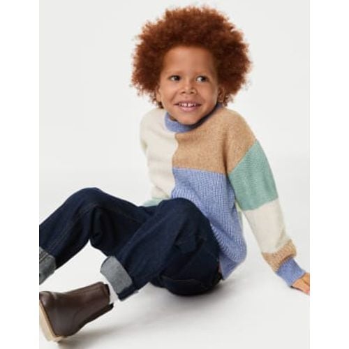 Boys Patchwork Knitted Jumper (2-8 Yrs) - - M&S Collection - Modalova