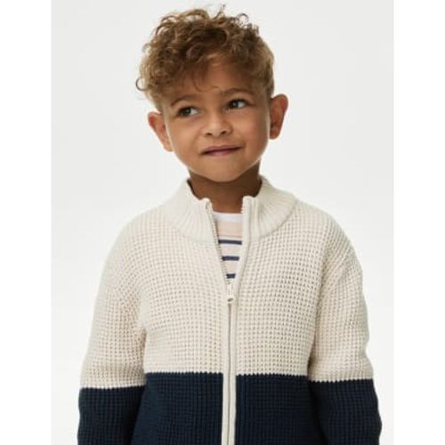 Boys Pure Cotton Knitted Zip Jumper (2-8 Yrs) - - M&S Collection - Modalova