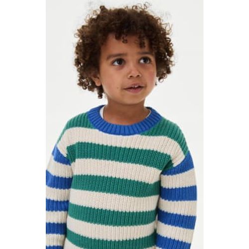 Boys Pure Cotton Striped Knitted Jumper (2-8 Yrs) - - M&S Collection - Modalova