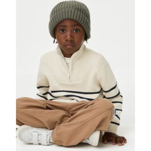 Boys Pure Cotton Striped Half Zip Jumper (2-8 Yrs) - - M&S Collection - Modalova