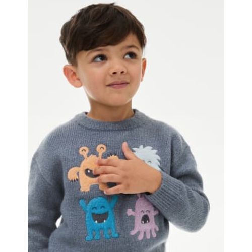 Boys Monster Knitted Jumper (2-8 Yrs) - - M&S Collection - Modalova