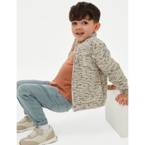 Boys Pure Cotton Zip Through Jumper (2-8 Yrs) - - M&S Collection - Modalova