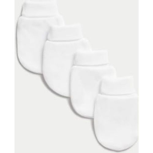 Unisex,Boys,Girls 4pk Pure Cotton Mittens (0-1 Yrs) - - M&S Collection - Modalova